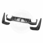 Black plastic car bumper with side guards.