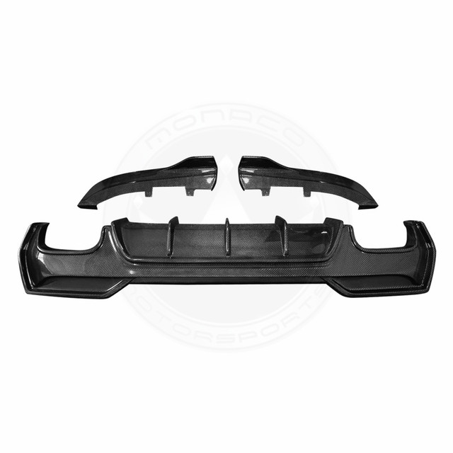 Black car bumper with mounting brackets on white background.