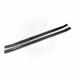 Two black windshield wiper blades side by side.